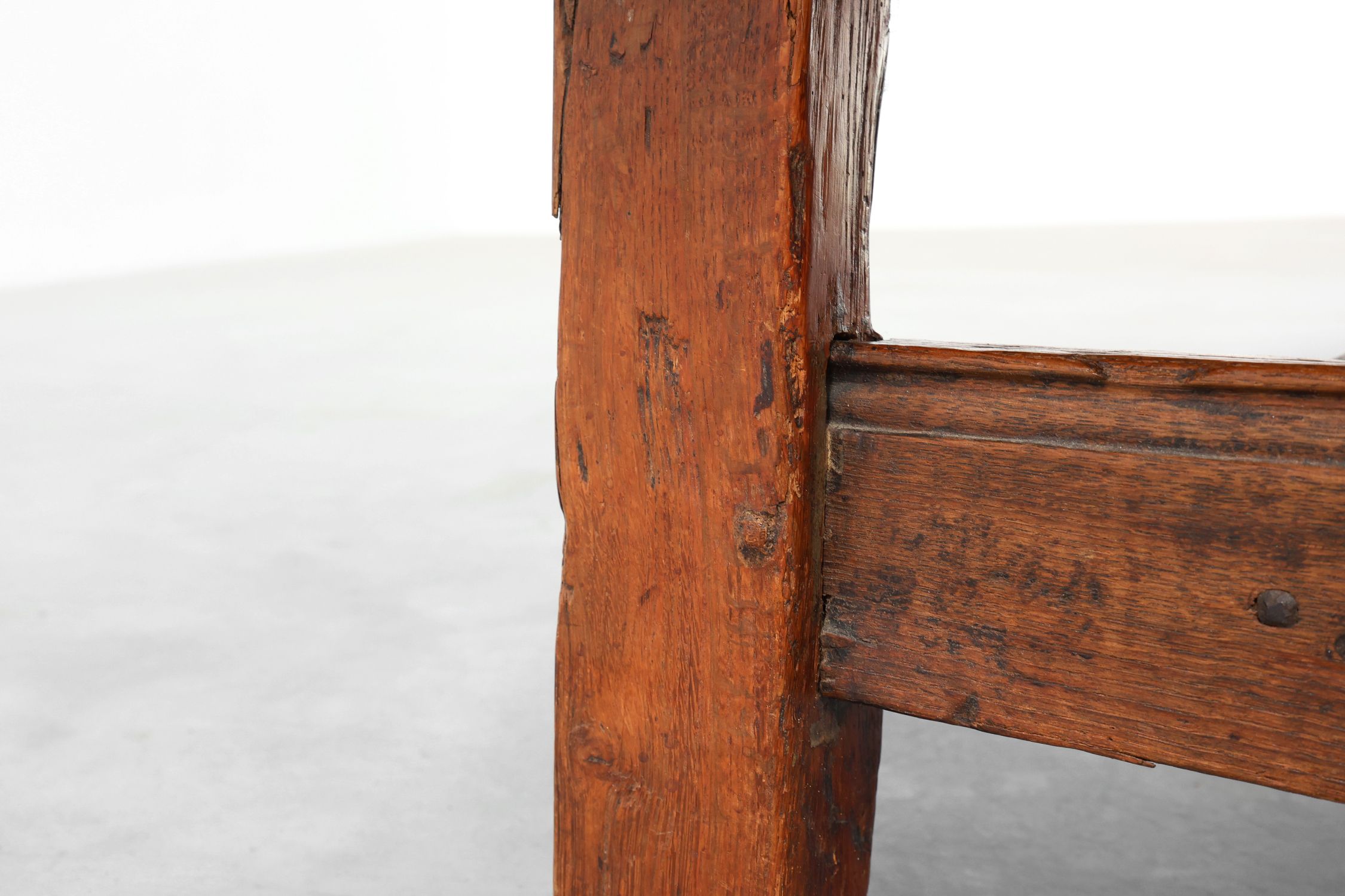 17th Century Spanish Brutalist coffee table in wood and wrought ironthumbnail